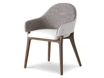 LIV - Upholstered fabric and leather chair with armrests by i 4 Mariani - view 2
